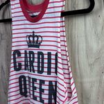 Chin Up Apparel Cardio Queen  Coral and White Striped Tank Photo 2