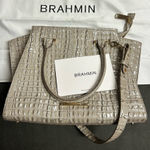 Brahmin  Croc-Embossed Cream Tote Photo 0