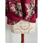 Sara Michelle Women's Burgundy Floral 3/4 Sleeve Blouse Small Red Photo 2