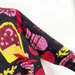 Farm Rio  Black Tropical Magic Knit Long Puff Sleeves Sweater Dress Size Medium Photo 6