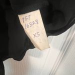 Three Eighty Two Womens Sheer Blouse Cap Sleeve Keyhole Back Pockets XS Black Photo 6