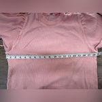 Free People WOMEN'S PINK LONG LACE-UP SLEEVE TASHA THERMAL COTTON TOP Sz small Photo 5