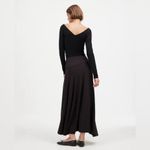 Madewell Womens Black Jersey Asymmetric-Seam Midi Skirt Photo 1