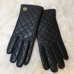 Michael Kors MICHAEL Black Quilted Leather Women’s Gloves Size L Photo 0