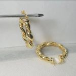 925 Silver 18k Gold plated Pretty cute charms women Earrings Jewelr Hoop Earrings Photo 1