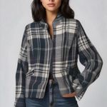 Dress Barn Vintage Womens XL Black & White Plaid Tweed Zippered Wool Blend Jacket Photo 2