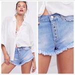 Free People Barcelona Nights Grommet Distressed Denim Shorts Size 28 Photo 1