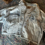American Eagle Cropped  Denim Distressed Jacket Photo 0