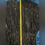Anthropologie  Black Sequin Long Sleeve Dress Photo 8