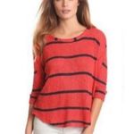 Splendid Crew Neck Striped Sweater Size Medium Photo 0