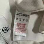 Missguided  Women's Asymmetrical White Crepe Crop Top, Size 6. Photo 4
