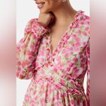 VERO MODA NWT Pink Floral Long Sleeve Smock Mini Dress VMSMILLA FRILL Size XXS Photo 3