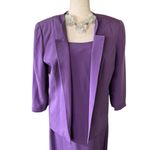 Miller Shor vintage SILK 2 piece dress and jacket Purple Size 14 Photo 7