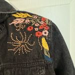 Miami embroidered hippy oversized denim jacket with raw hem Photo 4