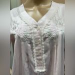 Miss Elaine knee length short sleeve nightgown pink with floral at top lace Size L Photo 1