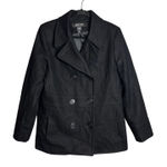New York & Company Black Wool Blend Pea Coat Womens Size 10 Double Breasted‎ Photo 0