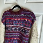 ZARA Fair Isle knit pullover sweater with contrasting knit jacquard sleeves M Photo 9