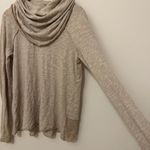 Free People  Beach Long Sleeve Top Size Small Beige Cowl Neck Medium Boho Photo 6