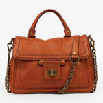 Olivia Heather Genuine Leather Satchel Bag Cognac Brown Photo 0