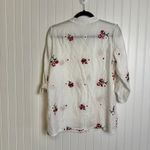 Kindred  White Floral Embroidered Semi Sheer Button Down P33 Photo 5