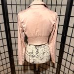 Milk and Honey pink corset satin-backed crepe Vneck long-sleeve blouse Crop Blazer Photo 2