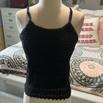 Arizona Jeans Black Crochet Tank Spaghetti Strap Cami Womens XS Photo 9