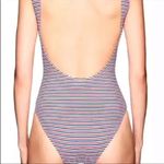 ONIA  Kelly Hibiscus Stripe Printed Swimsuit Size Small Photo 3