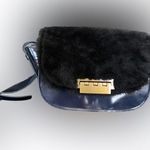 Zac Posen Eartha Accordian Black Fury Navy Leather Crossbody Shoulder Bag w/COA Photo 2