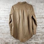 LBLC Max Button Up Shirt Long Sleeve in Taupe Tan Size Small NWT Faux Leather Photo 7