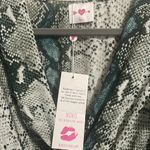 💖 NWT Buddy Love Snakeskin Print Hi Low Ruffle Dress in Teal Black Photo 4