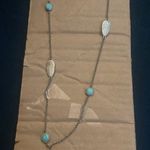 Lot of 3 Necklaces. 1 turquoise color, 1 3 strand leaves, 1 Shorter Faux pearl Photo 2