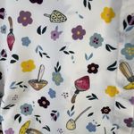 Eloquii Blouse Size 26 White Multicolor Mushroom Flower Button Up Whimsical Top Photo 2