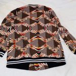 Geometric Bomber Jacket sz XL NWOT Brown Photo 2