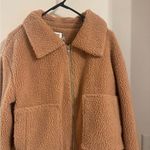 Princess Polly  brown zip up sherpa jacket size US 10 Photo 1