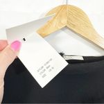 NWT YEON Hoshi Asymmetrical Hem Short Sleeve Boatneck Midi Dress in Black Size 10 Photo 11