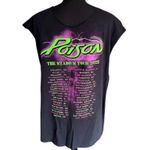 Poison Stadium Tour 2022 Cutoff Band Tee Black Rock Graphic Shirt L/XL Size L Photo 2