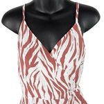 Rails  Frida Rust Zebra Midi Dress Sleeveless Ruffle Front Tie Waist Women’s L Photo 4