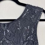 Adrianna Papell Blue Beaded Gown Womens 4P Formal Maxi Dress Box Pleat Prom Photo 3