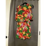 August Silk Women's Small Vintage Skirt Vest, Hawaiian Print Blouse Set, 2 Piece Photo 1