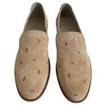 Rag and Bone Amber Embroidered Suede Rounded Point Slip On Loafer Flat Tan 38 US 8 Photo 1