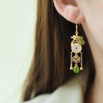 Jade earrings dangle jade earrings green gem earrings Photo 1