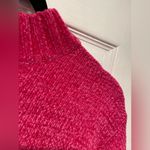 Sag Harbor  Size M Hot Pink Mock Neck Cable Knit Soft Chenille Pullover Sweared Photo 4