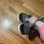 Eileen Fisher Leather Pewter Gunmetal Crisscross Straps Smart Sport Sandal Metallic zip open toe wedge platform coastal Photo 4