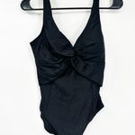 DKNY Black Peek-A-Boo Twist One Piece Swimsuit Size 10 NWT Photo 1
