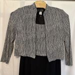 Alex Evenings  Women Size 14 Maxi Dress W/ Jacket Black Silver Sparkle Set Formal Photo 1