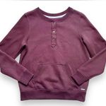 Eddie Bauer Burgundy Henley Pullover Sweatshirt Photo 0