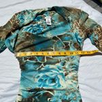 Cache turquoise, brown, white, animal leopard floral print dress Sz 2 Photo 15