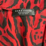 ZARA  Women's Top Red Leopard Print Satin Bodysuit Shirt S Photo 5