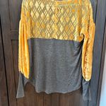Anthropologie Gray and Yellow Colorblock Sweatshirt Size XS Photo 2