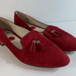 Vince Camuto Rizell Red Suede Flats Loafers Pointed Toe Tassles Women's 10M Photo 0